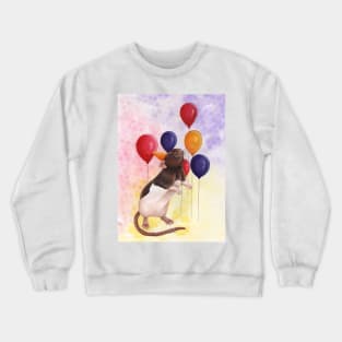 Rat Birthday Balloons Crewneck Sweatshirt